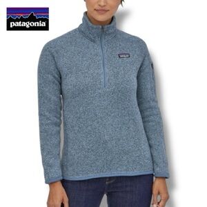 Patagonia Women’s Light Blue Better Sweater Quarter Zip Pullover | Size M